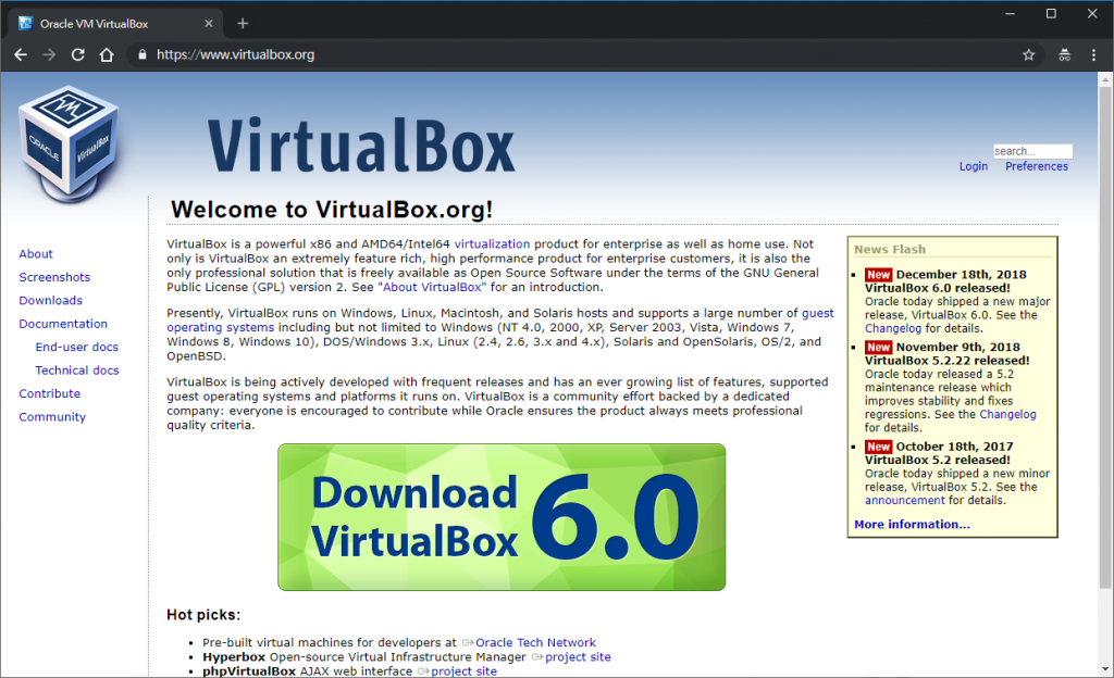 VirtualBox 首頁