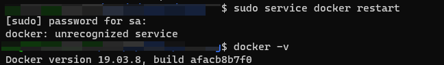 WSL2 Docker Sudo Service Docker Restart Docker Unrecognized Service 