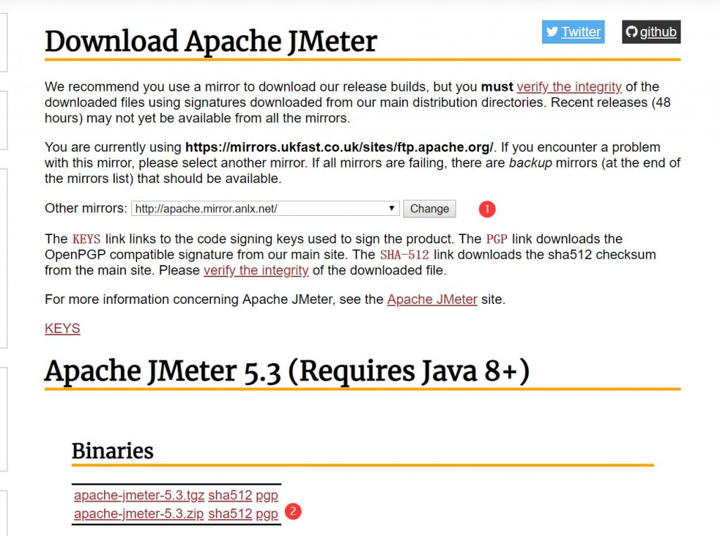 Apache Jmeter官方網站下載壓縮檔