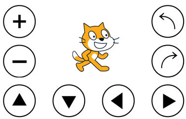 Scratch 3 按钮控制猫咪 ( 广播 )