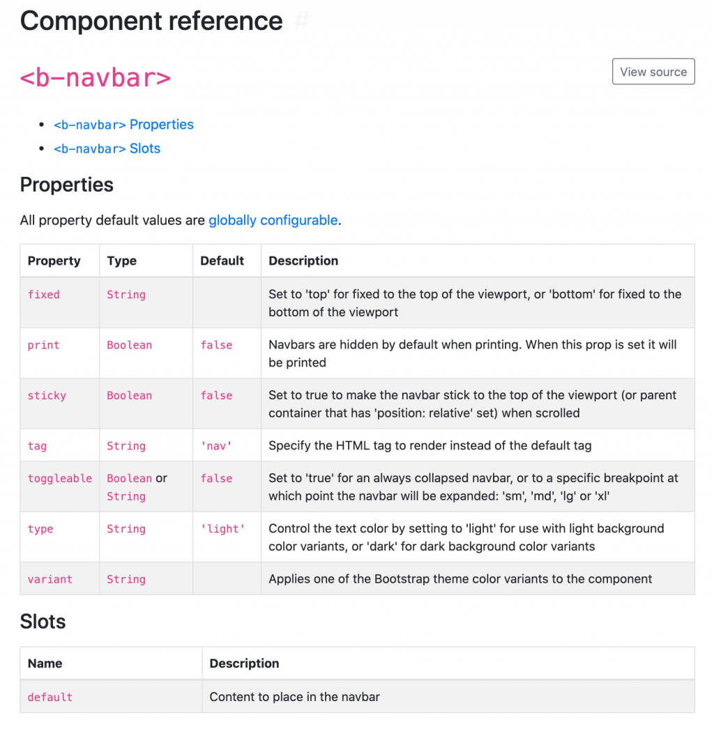 Component reference