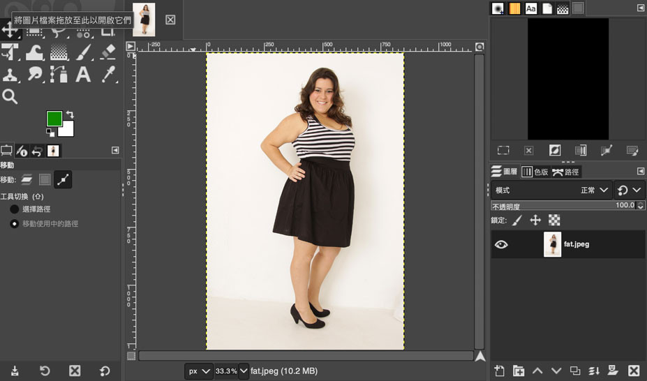 GIMP 教學 - 胖子變瘦子