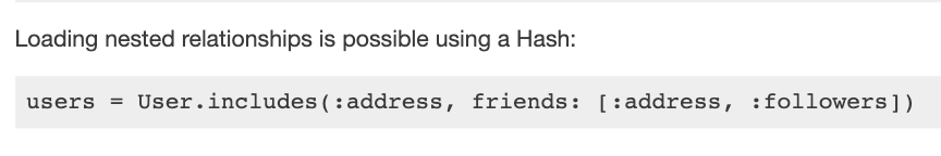 Loading nested relationships is possible using a Hash: