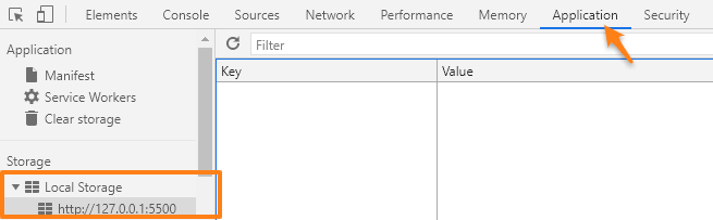 開發者工具localStorage位置