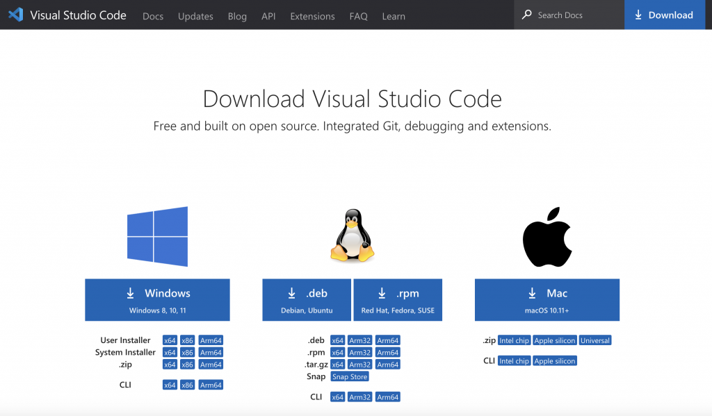 Visual Studio Code 下載