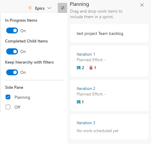 View option and planning