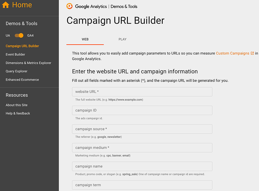 GA4 教學 ( Google Analytics 4 ) -使用 UTM 參數，收集廣告活動資料 - UTM 網址產生器