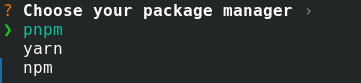 選擇package manager