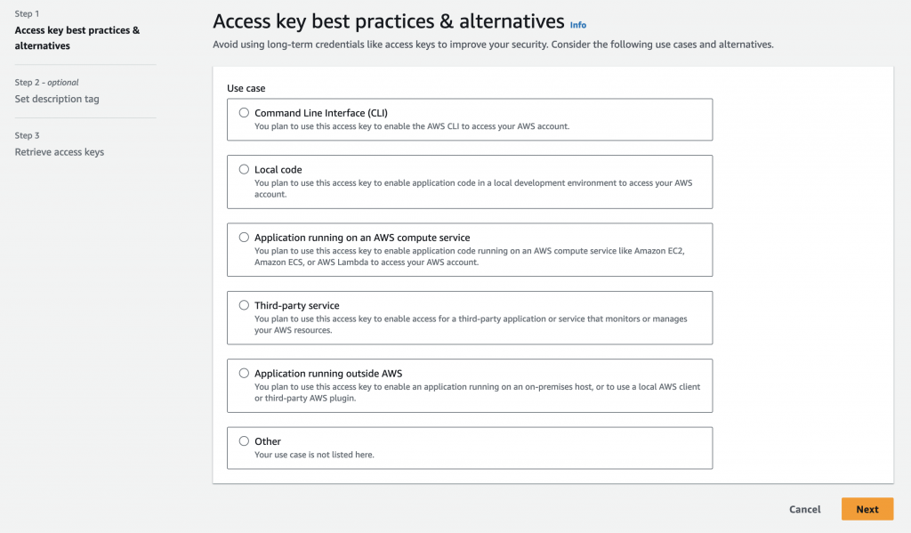 AWS Console IAM User Access Key Usage