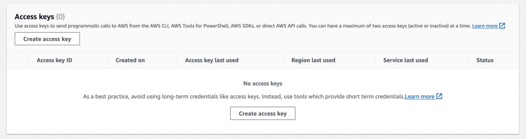 AWS Console Root Access Key