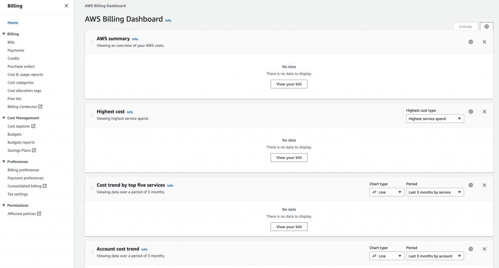 AWS Billing Dashboard