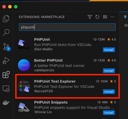 安裝 PHPUnit Text Explorer