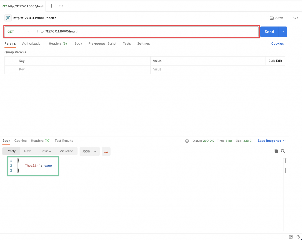 Health response postman