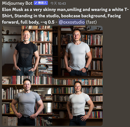 Midjourney 教學 - ( 範例 ) 變胖、變瘦 - Elon Musk 變瘦