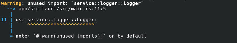 提示unused import: service::logger::Logger