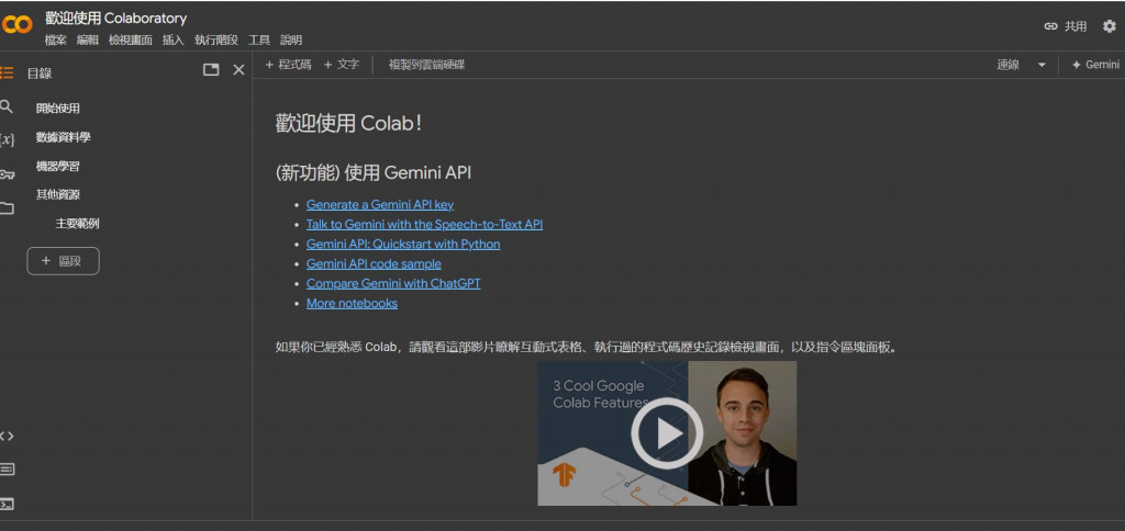 Colab畫面