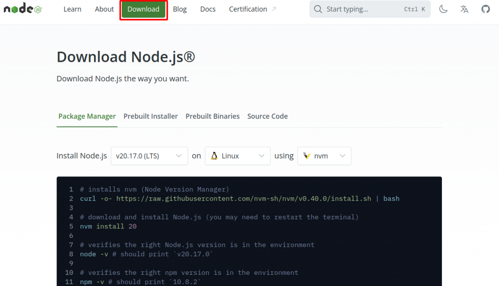 Download Node.js