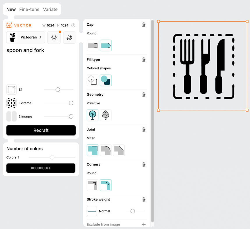 Recraft 教學 - 產生 Icon 或 LOGO - Pictogram 風格細節設定