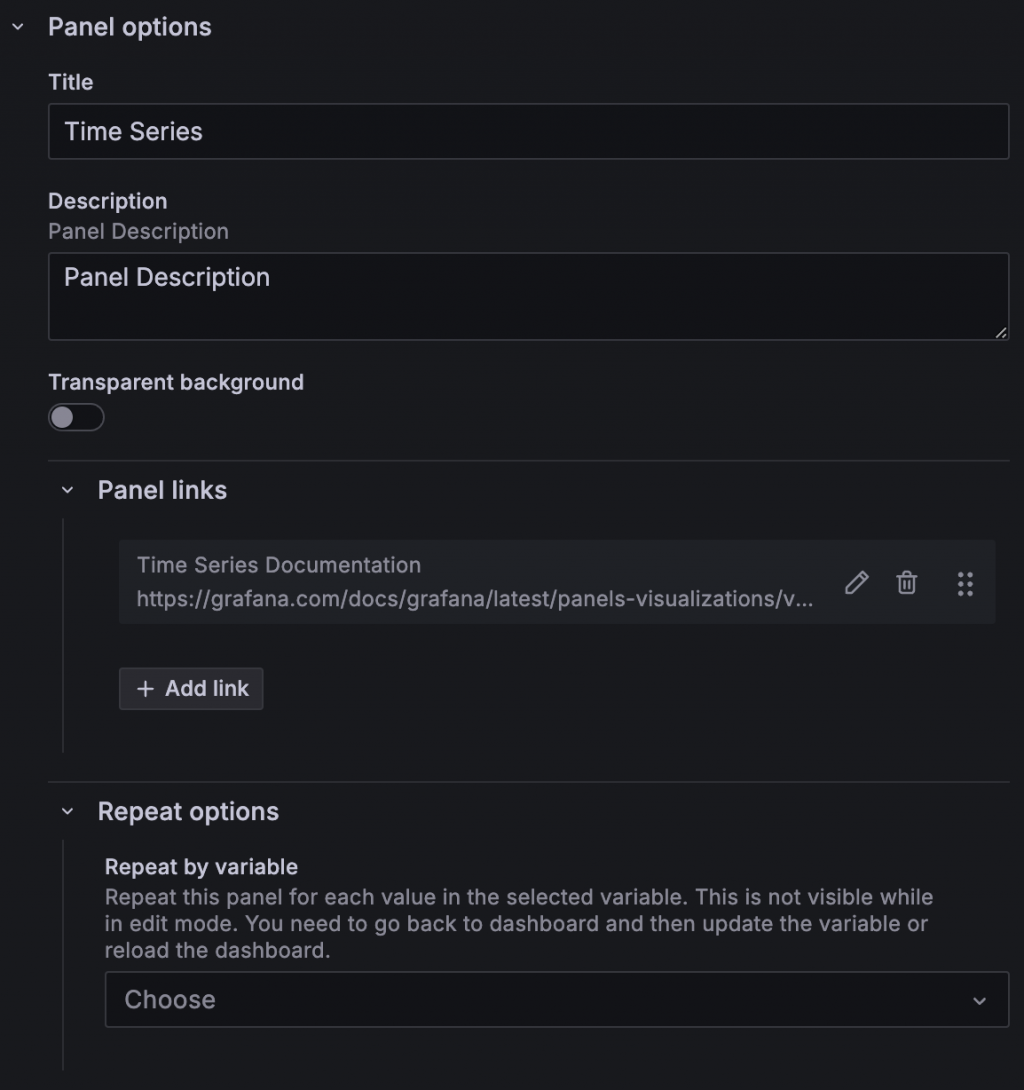 Panel Options