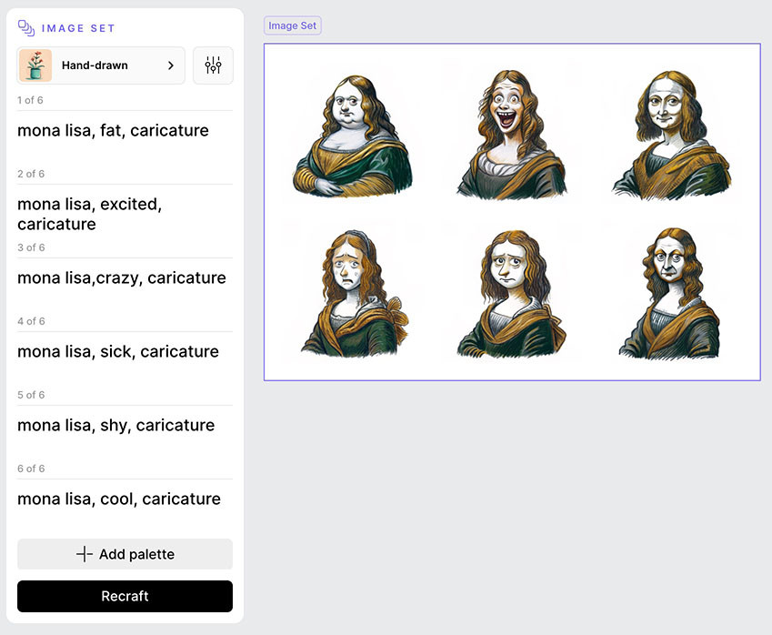 Recraft 教學 - 產生系列影像 Image Set - 產生風格相同，但內容有所不同的其他影像