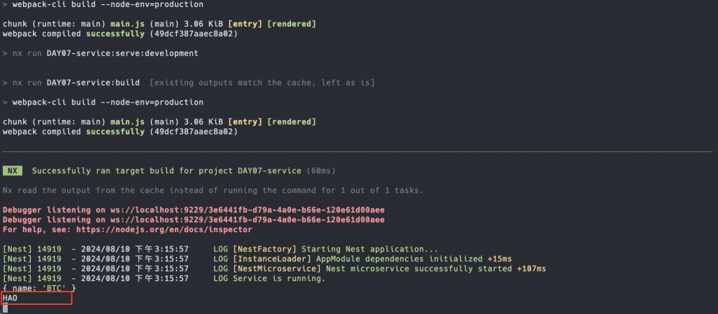 NestJS RabbitMQ Transporter Test Result2