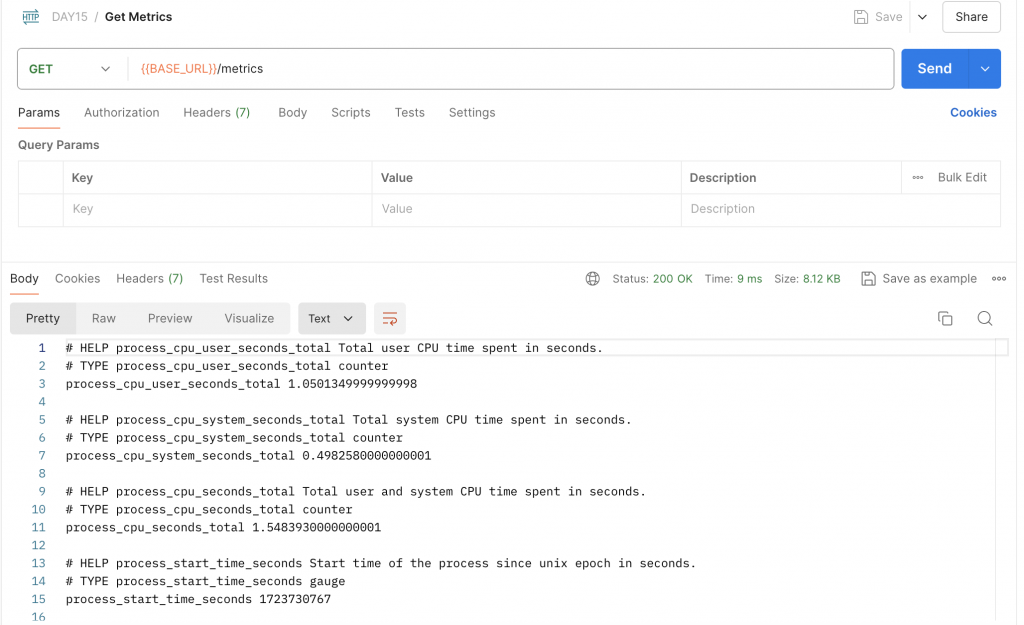 Default Metrics Result1