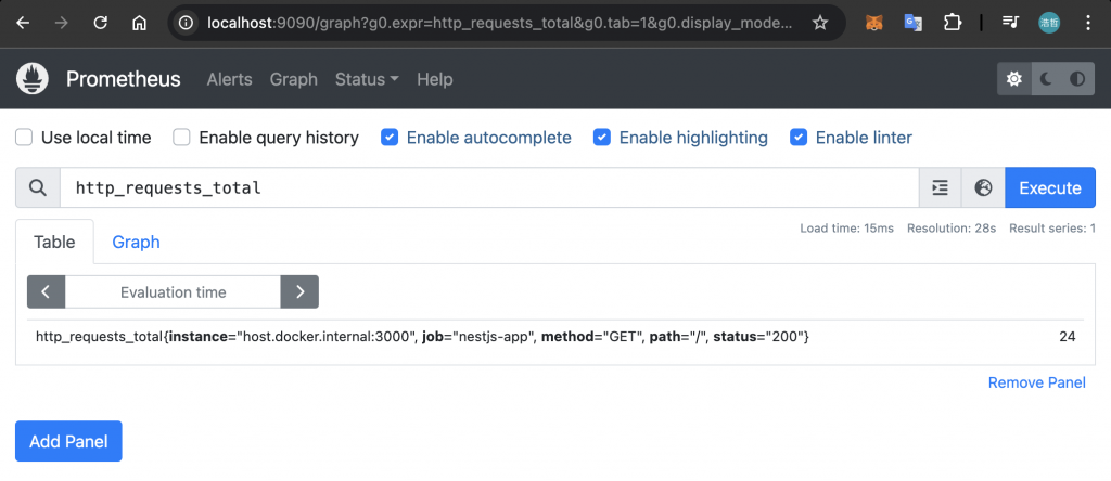 Prometheus GUI custom metric