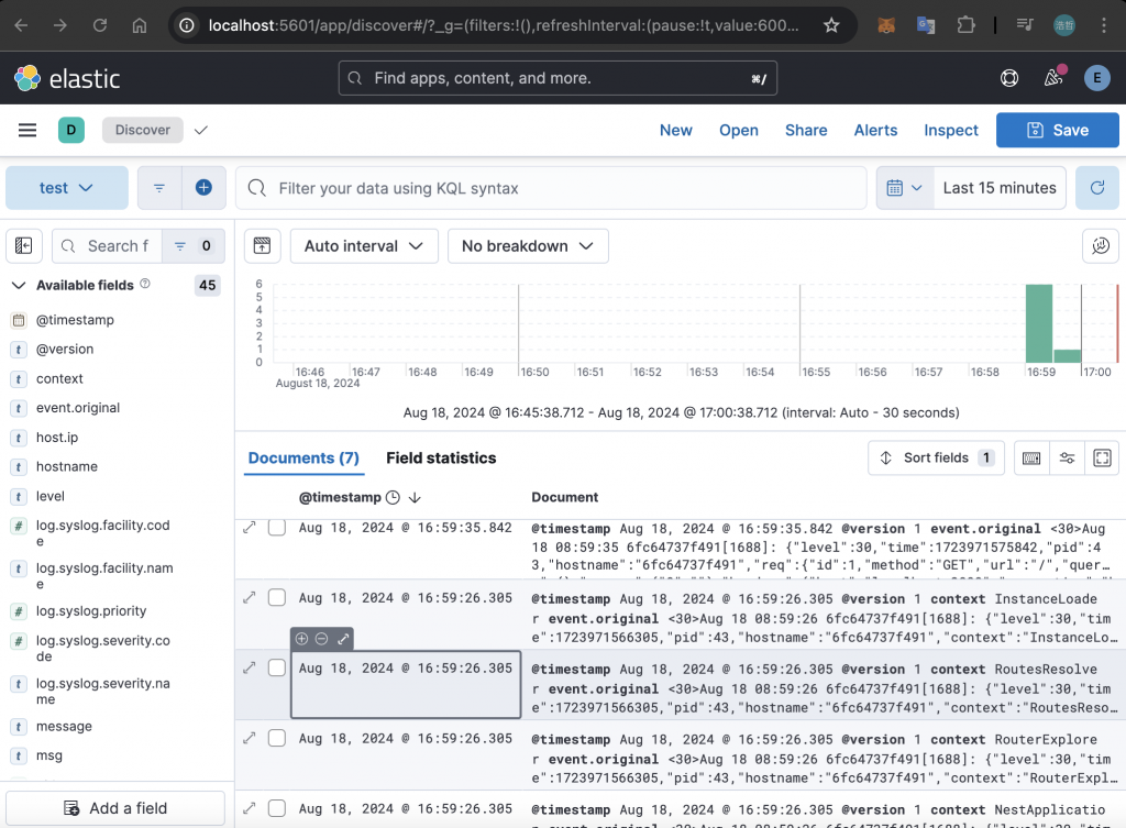 Kibana Discover View