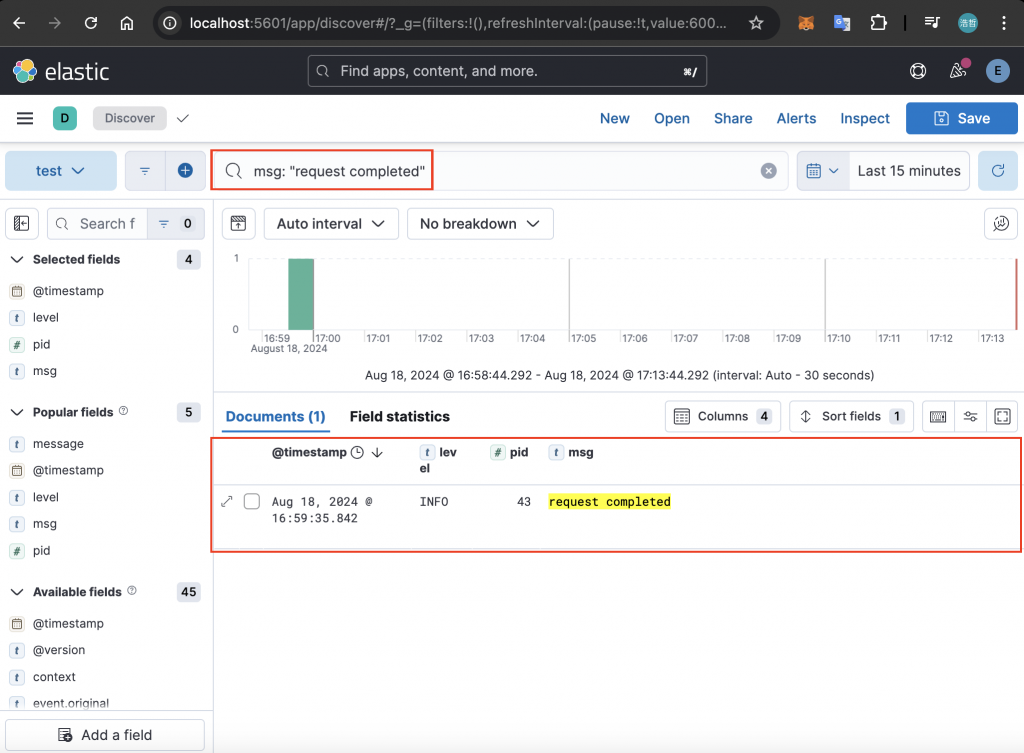 Kibana Discover View3