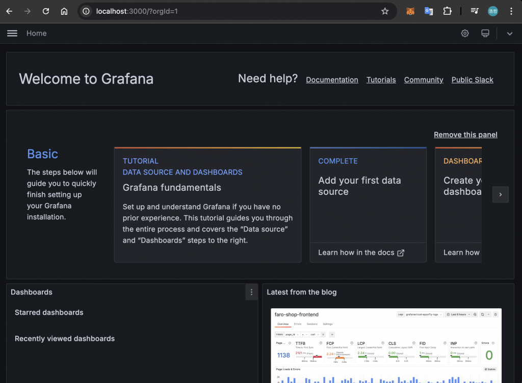 Grafana Home