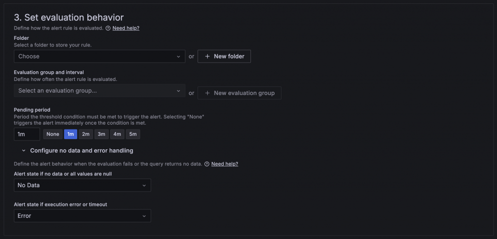 Set evaluation behavior