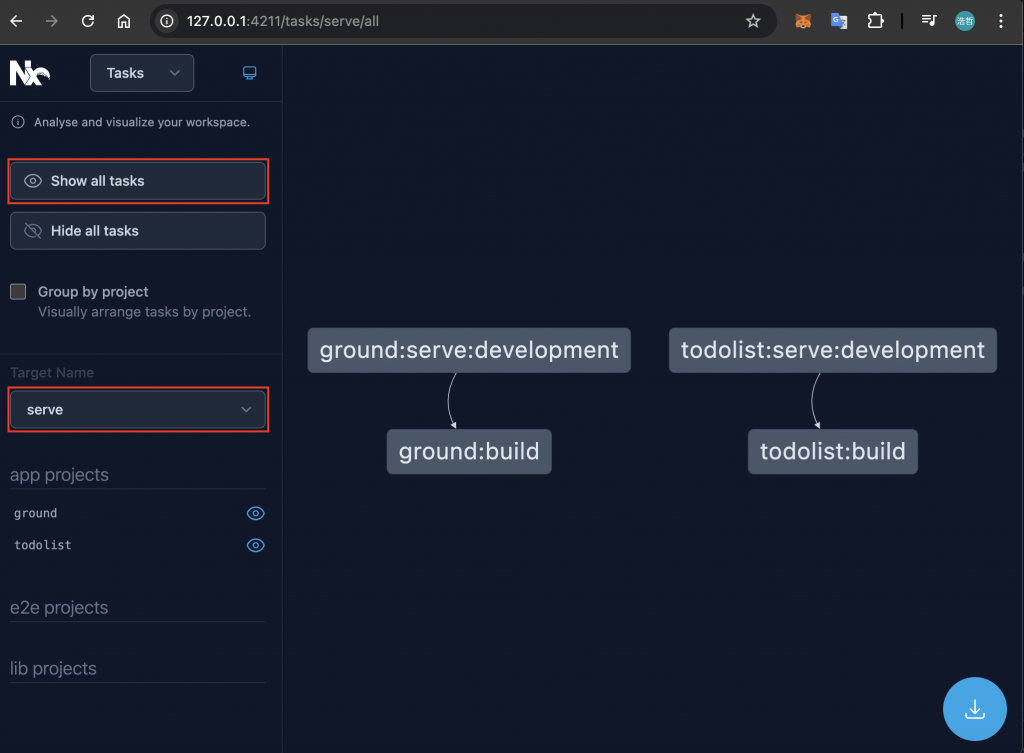 Nx Task Graph UI2