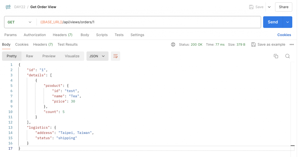 API Gateway Result