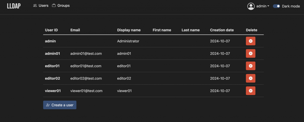 lldap list