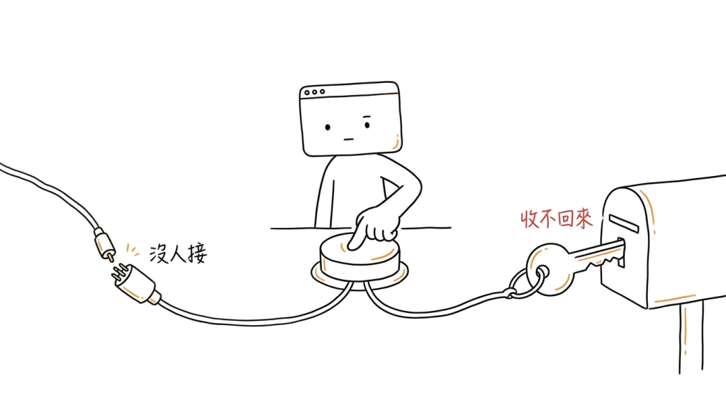 我按下那顆按鈕,一條線沒人接,另一條把鑰匙送進了郵筒