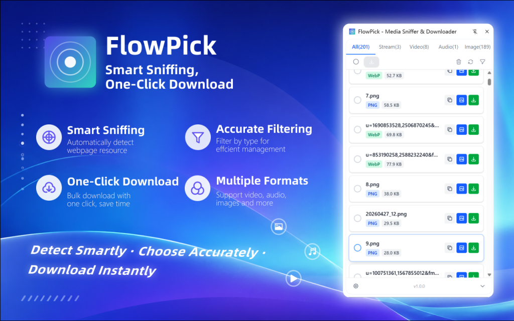 網頁媒體下載器與媒體嗅探器瀏覽器擴充功能 - FlowPick