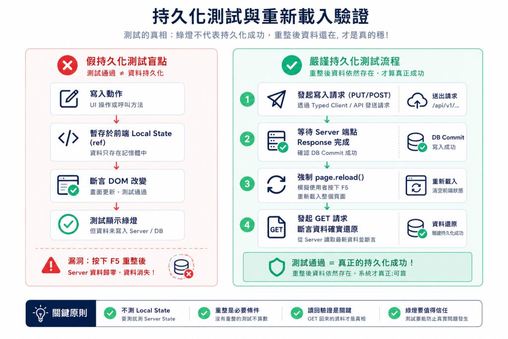持久化測試與重新載入驗證