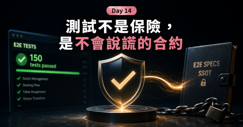 Day 14 測試不是保險,是不會說謊的合約