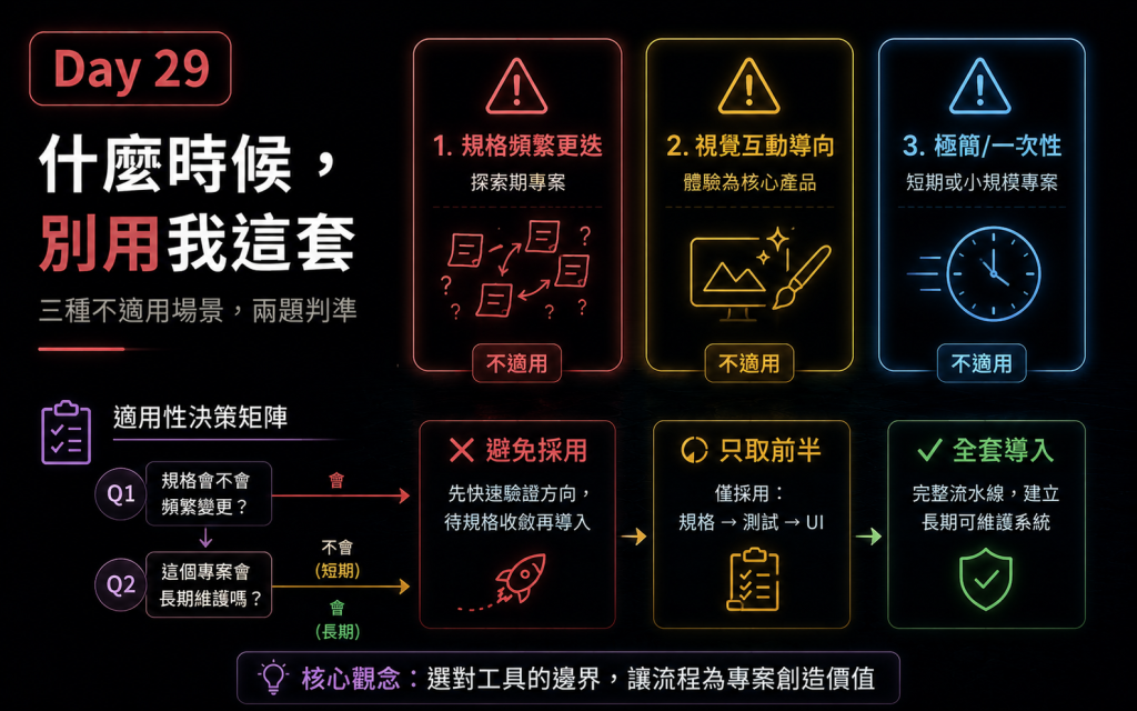 Day 29 什麼時候,別用我這套
