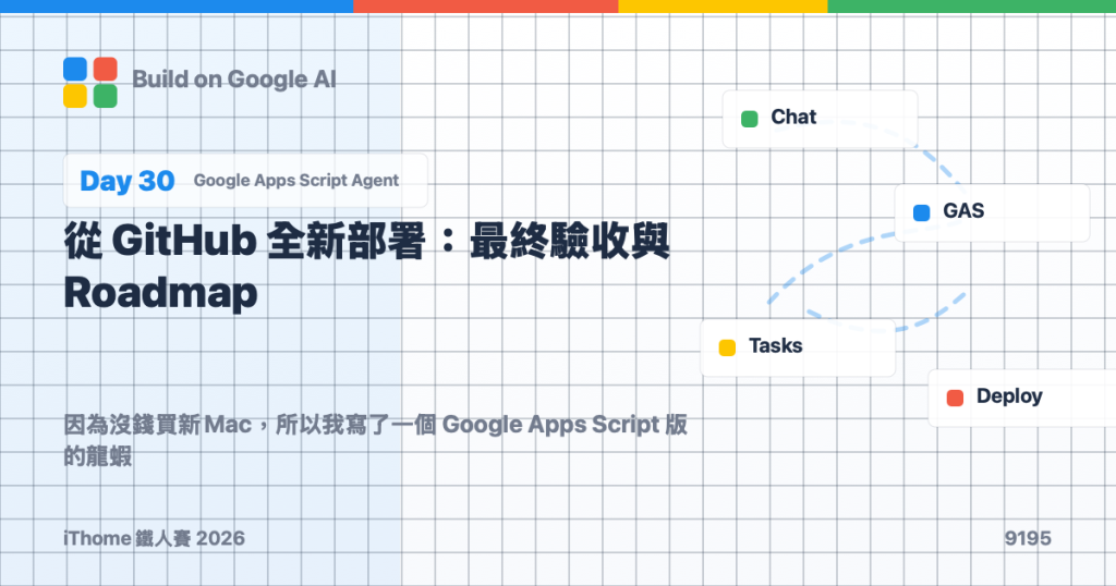 Day 30｜從 GitHub 全新部署：最終驗收與 Roadmap