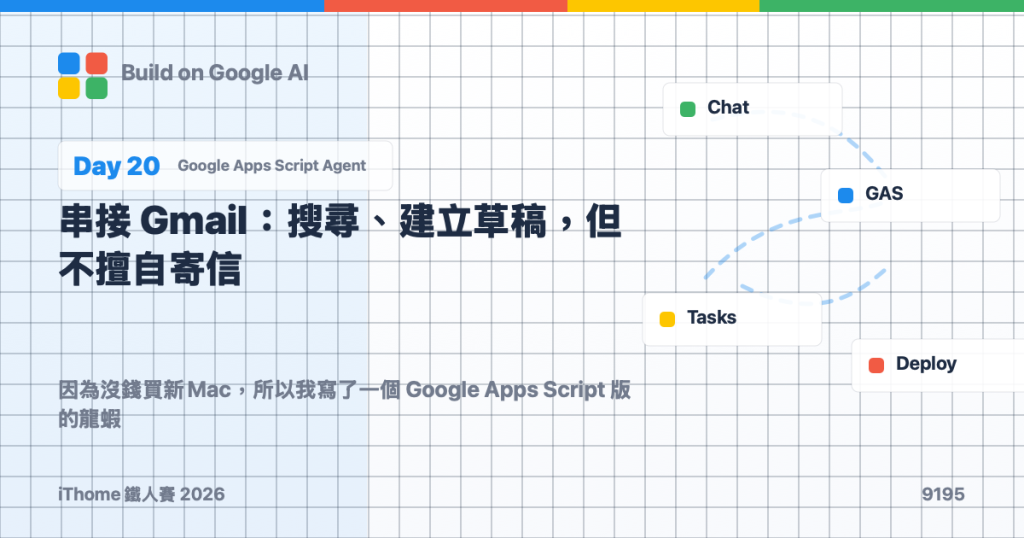 Day 20｜串接 Gmail：搜尋、建立草稿，但不擅自寄信