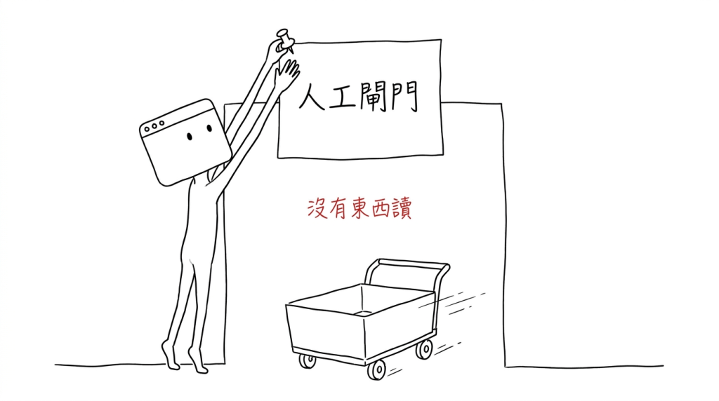 我踮腳把一張紙釘在半空中，當成一道門