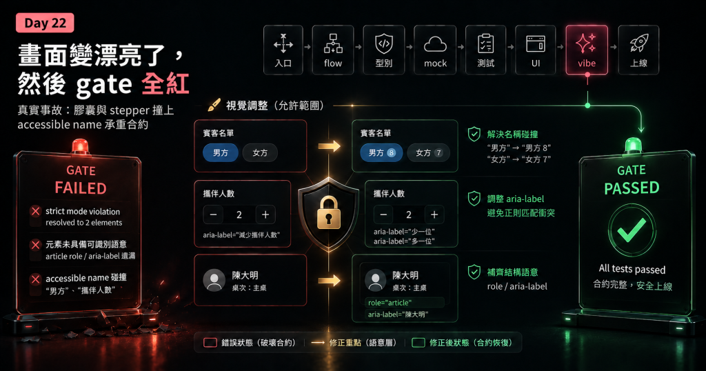 Day 22 畫面變漂亮了!然後 gate 全紅