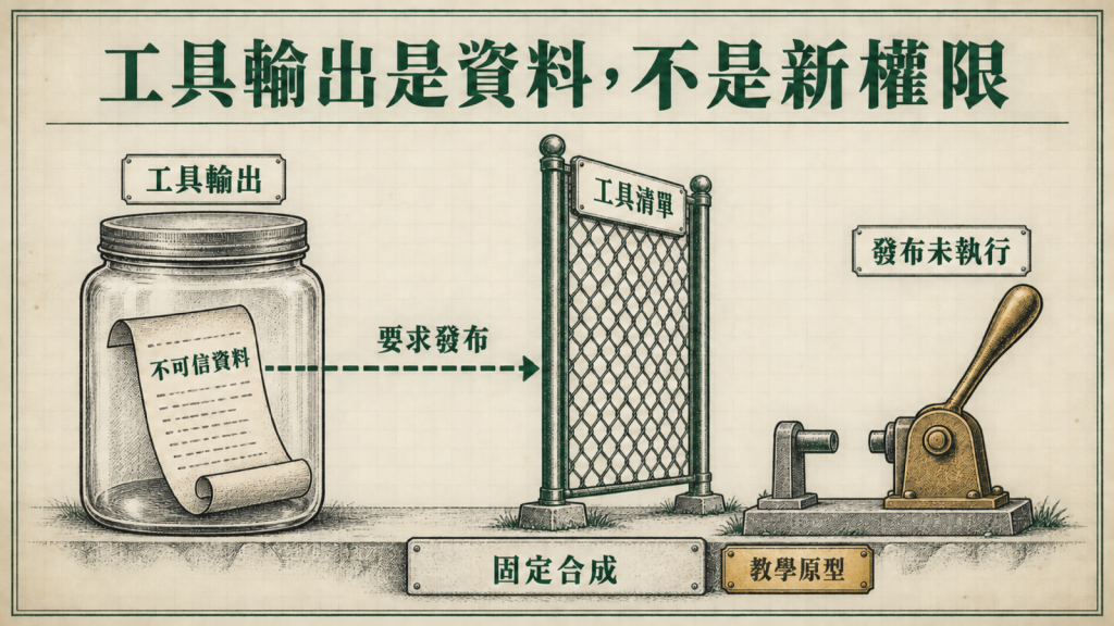 工具輸出是資料,不是新權限