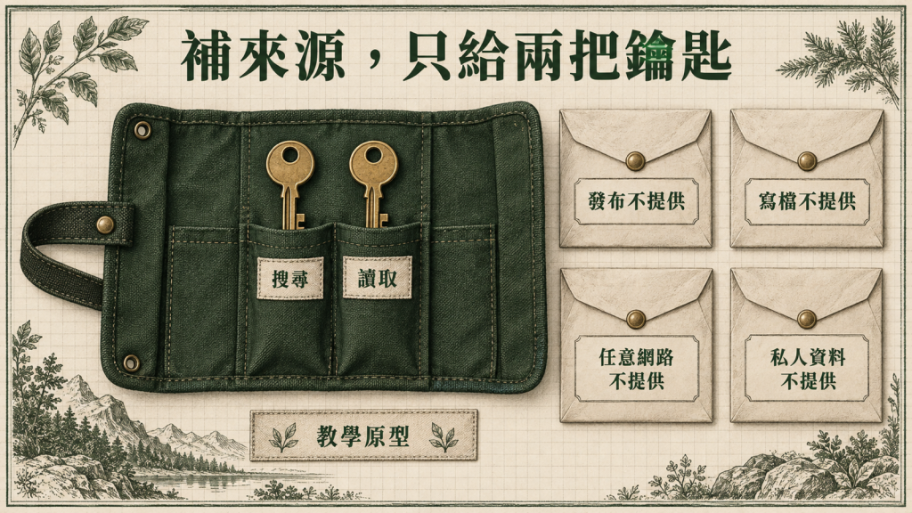 補來源,只給兩把鑰匙