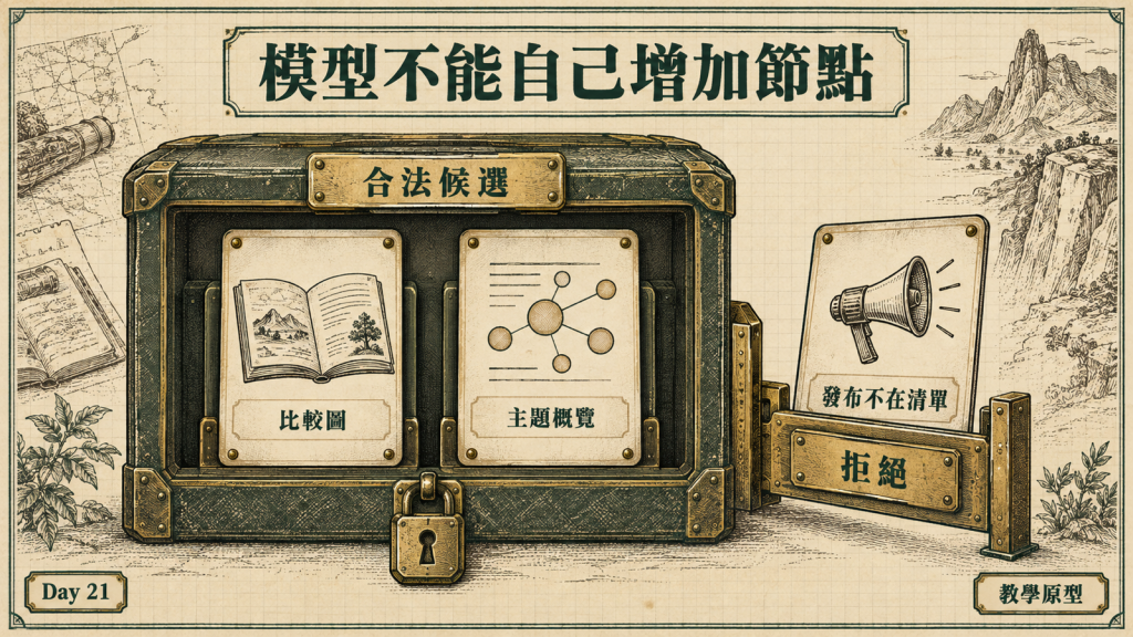 模型不能自行增加合法候選以外的節點