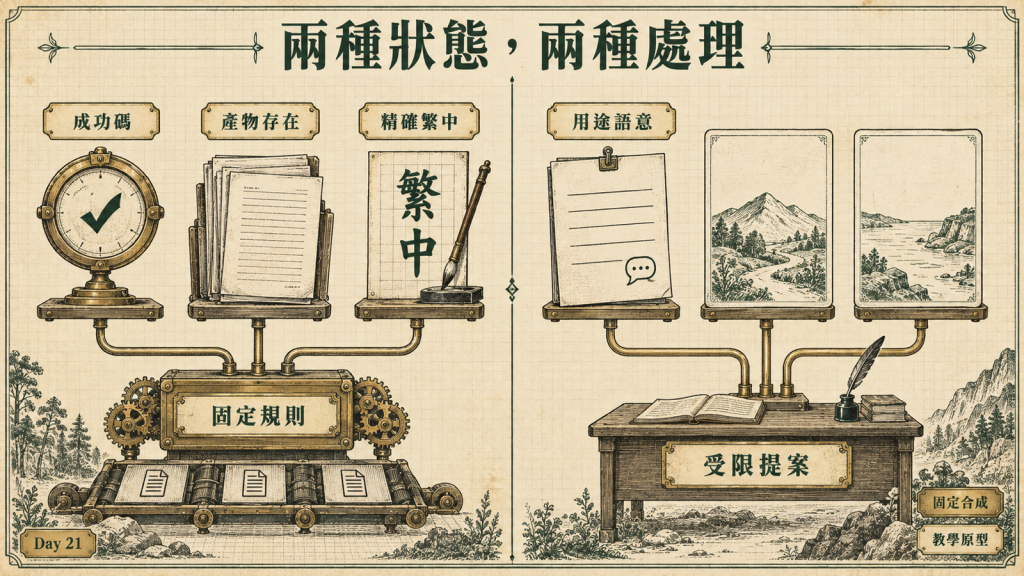 固定條件與語意缺口要走不同路徑