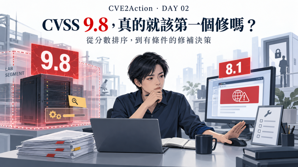 CVSS 9.8,真的就該第一個修嗎?IT 人員面對隔離測試主機與維運工作站的決策困境