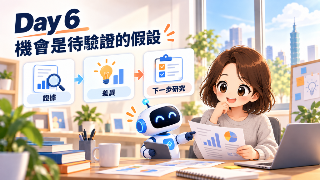 Day 6 小結：機會是待驗證的假設