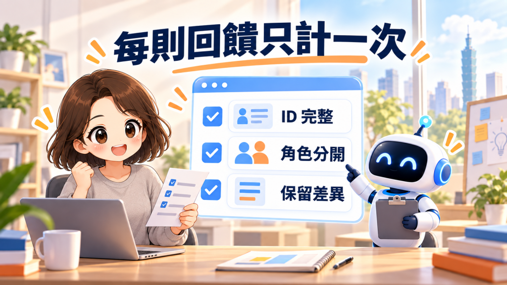 每則回饋只計一次